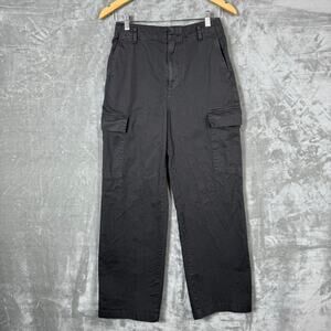 Gap Loose Khaki Cargo Pants Womens 2 Gray High Waist 28.5" Inseam